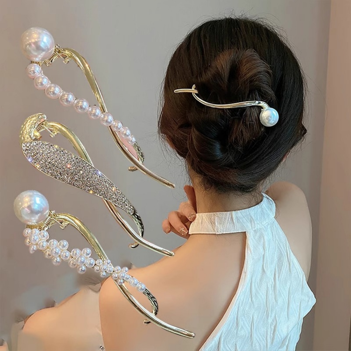エレガントなグリッターパールヘアクリップ レディース トレン - Korean Lifestyle & Kids Boutique Photos のレビューと価格